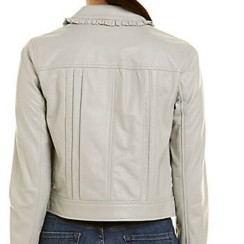 NWT Rebecca Taylor Pale Sage Leather Jacket 8